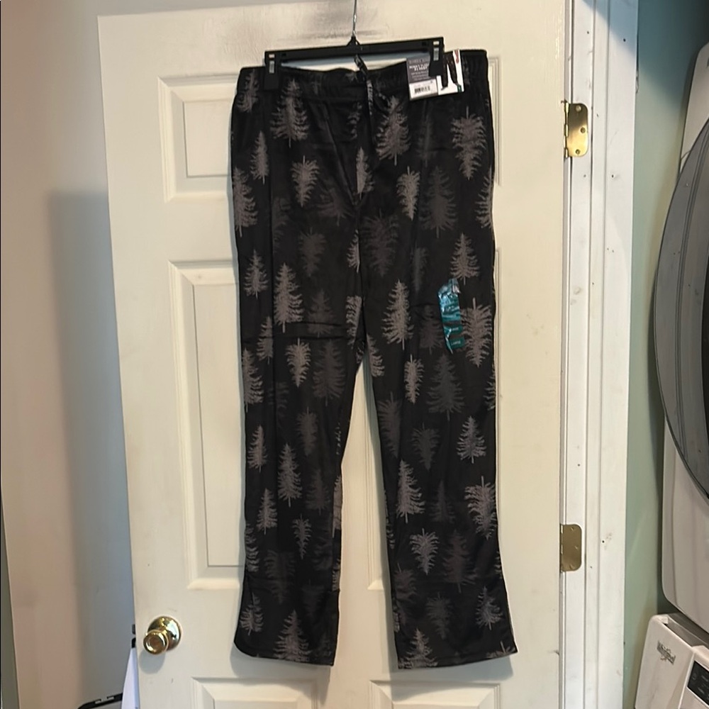 Berkley Jensen Minky Fleece Black and Gray Pajama Pants Size Large